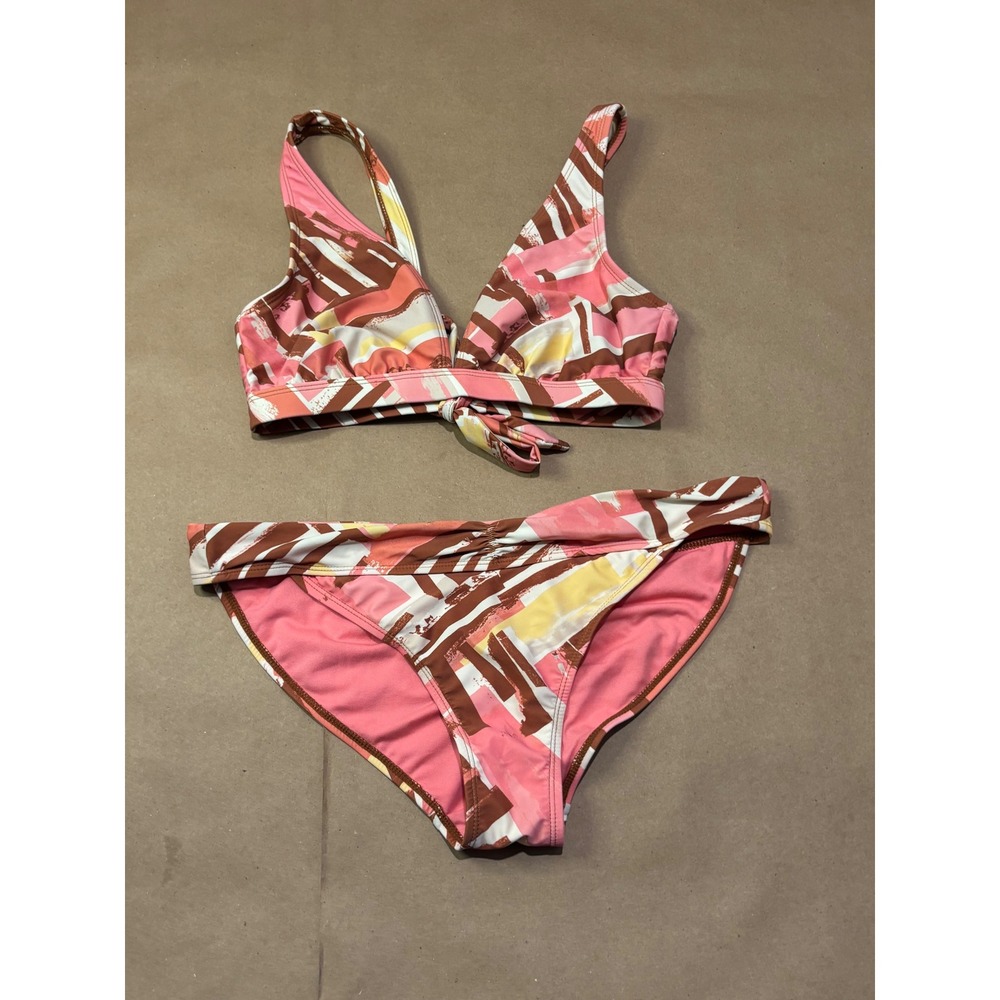 Wildflower Pink Abstract Bikini Set Women Size L